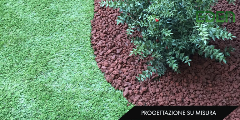 Giardini con prato sintetico - Particolare di giardino finito in sintetico