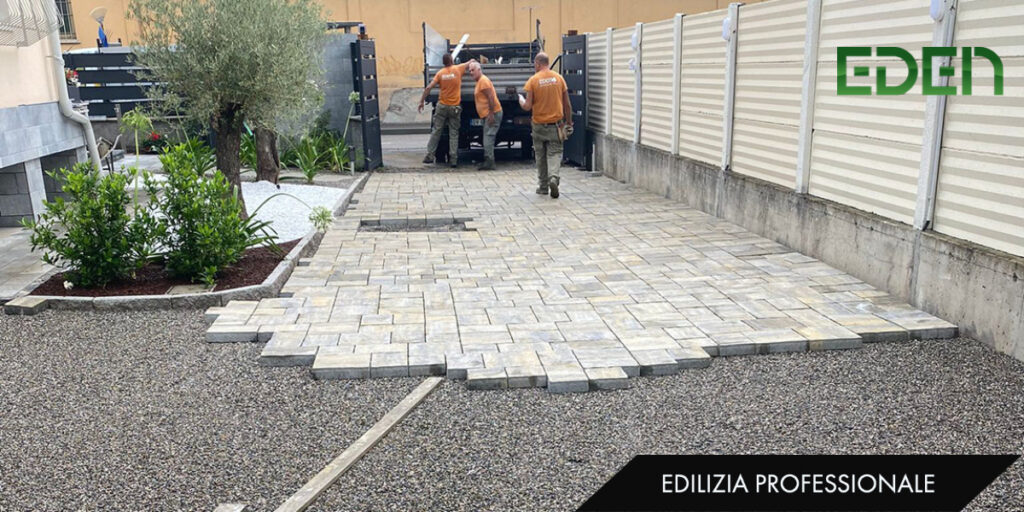 Posa pavimentazione con autobloccanti